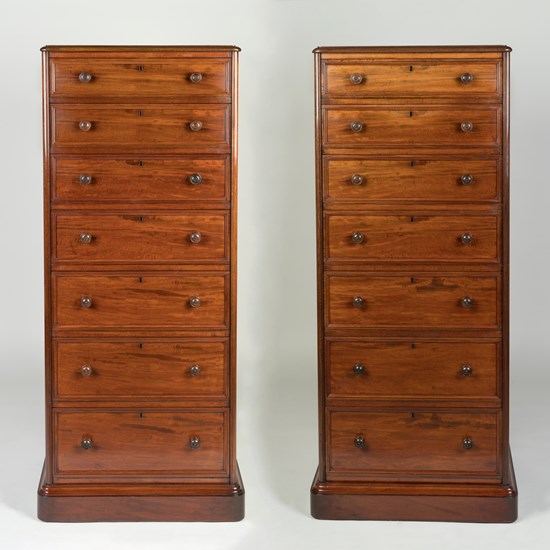 A Fine Pair of Mahogany Wellington Chests Attributed to Gillows